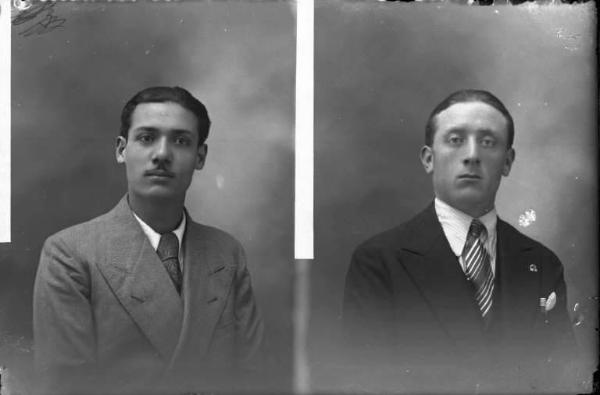 Uomo - ritratto - fototessera [committenza Brambilla Attilio - Silvano Pietra] [a destra]
Uomo - ritratto - fototessera [committenza Perotti Carlo - Voghera] [a sinistra]