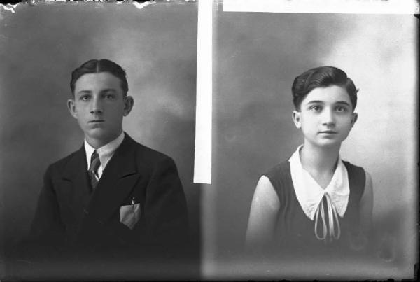Bambina - ritratto - fototessera [committenza Tiralongo Iolanda e Franco - Voghera] [a destra]
Uomo - ritratto - fototessera [committenza Grandi Rino - Voghera] [a sinistra]