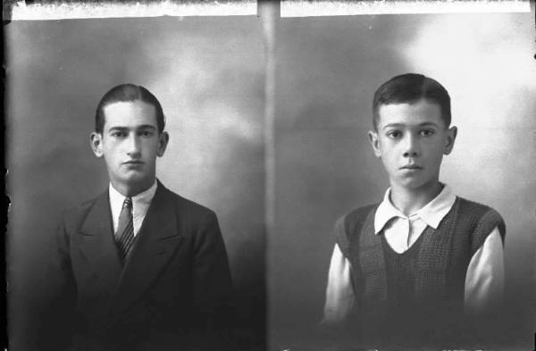 Bambino - ritratto - fototessera [committenza Albera Giovanni - Rivanazzano] [a destra]
Uomo - ritratto - fototessera [committenza Ghigini Guerino - Voghera] [a sinistra]