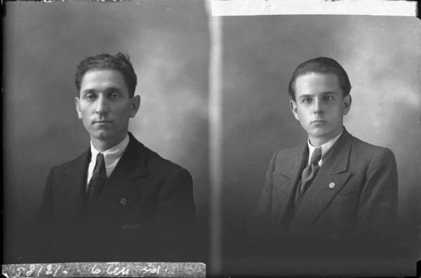 Uomo - ritratto - fototessera [committenza Belcredi Ettore - Voghera] [a destra]
Uomo - ritratto - fototessera [committenza Del Bò Vittorio - Presso Succ. Poggi] [a sinistra]
