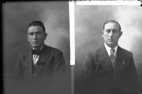 Uomo - ritratto - fototessera [committenza Nicola Giuseppe - Corana] [a destra]
Uomo - ritratto - fototessera [committenza Sforzini Mario - S. Gaudenzio] [a sinistra]