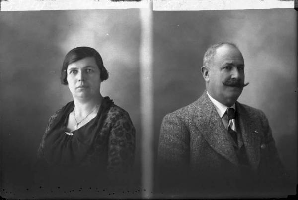 Uomo - ritratto - fototessera [committenza Nobile Vittorio - Negozio Tessuti] [a destra]
Donna - ritratto - fototessera [committenza Massoni Francesca - Voghera] [a sinistra]