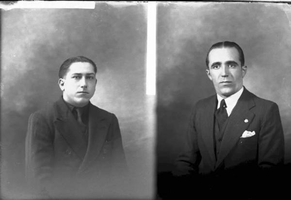 Uomo - ritratto - fototessera [committenza Gravellone Luigi - Voghera] [a destra]
Uomo - ritratto - fototessera [committenza Bigoni Cesare - Casteggio] [a sinistra]