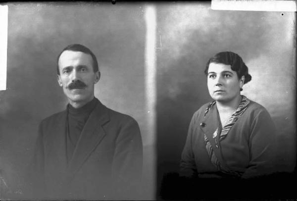 Donna - ritratto - fototessera [committenza Morini Pierina - Voghera] [a destra]
Uomo- ritratto - fototessera [committenza Stefani Cristiano - Voghera] [a sinistra]