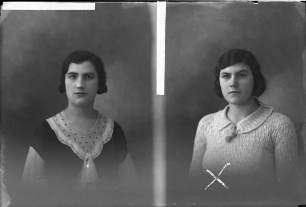 Donna - ritratto - fototessera [committenza Gatti Anna - Casei Gerola] [a destra]
Donna - ritratto - fototessera [committenza Pizzocaro Mariuccia - Voghera] [a sinistra]