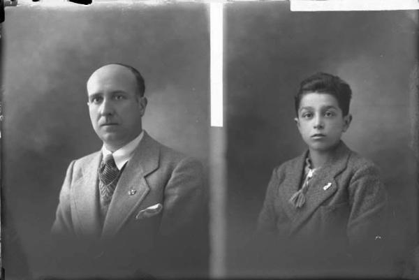 Bambino - ritratto - fototessera [committenza Torlasco Nino - Salice Terme] [a destra]
Uomo - ritratto - fototessera [committenza Servetti Ottavio - Voghera] [a sinistra]
