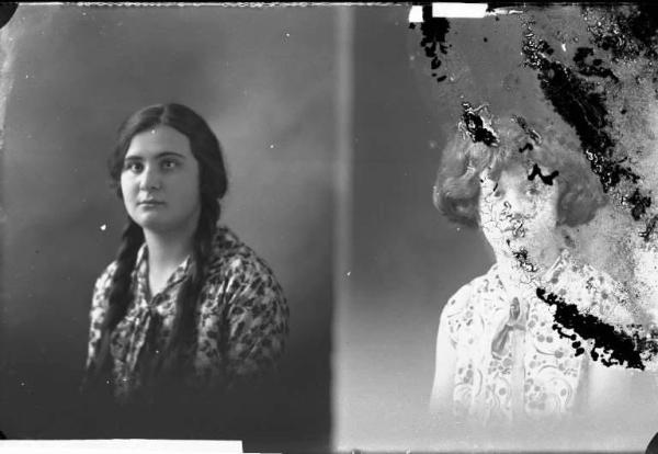 Donna - ritratto - fototessera [a destra]
Donna - ritratto - fototessera [committenza Vallazza Vittorina - Voghera] [a sinistra]