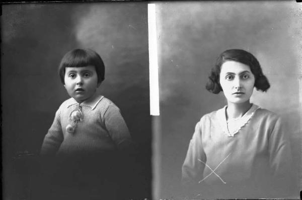 Donna - ritratto - fototessera [committenza Viganò Carolina e Egle - Voghera] [a destra]
Bambina - ritratto - fototessera [committenza Viganò Carolina e Egle - Voghera] [a sinistra]