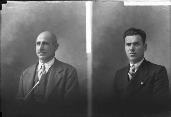 Uomo - ritratto - fototessera [committenza Albertocchi Giuseppe - Varzi] [a destra]
Uomo - ritratto - fototessera [committenza Sacchi Pietro - Pontecurone] [a sinistra]