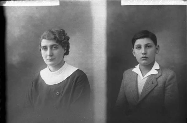 Ragazzino - ritratto - fototessera [committenza Maiocchi Vittorio - Voghera] [a destra]
Donna - ritratto - fototessera [committenza Brega Nerina - Voghera] [a sinistra]