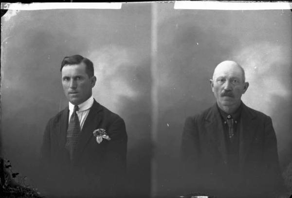 Uomo - ritratto - fototessera [committenza Lazzaroni Luigi - Medassino] [a destra]
Uomo - ritratto - fototessera [committenza Piaggi Giovanni - Voghera] [a sinistra]