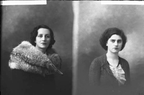 Donna - ritratto - fototessera [committenza Ercole Aldina] [a destra]
Donna - ritratto - fototessera [committenza Ardizzone Zelmira] [a sinistra]