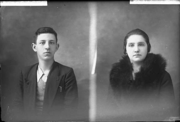 Donna - ritratto - fototessera [committenza Ghio Maria] [a destra]
Uomo - ritratto - fototessera [committenza Balduzzi Aldo] [a sinistra]