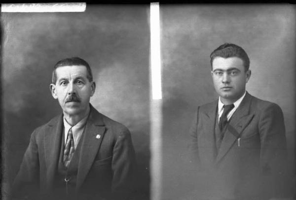 Uomo - ritratto - fototessera [committenza Arezzi Giuseppe] [a destra]
Uomo - ritratto - fototessera [committenza Marchese Agostino] [a sinistra]