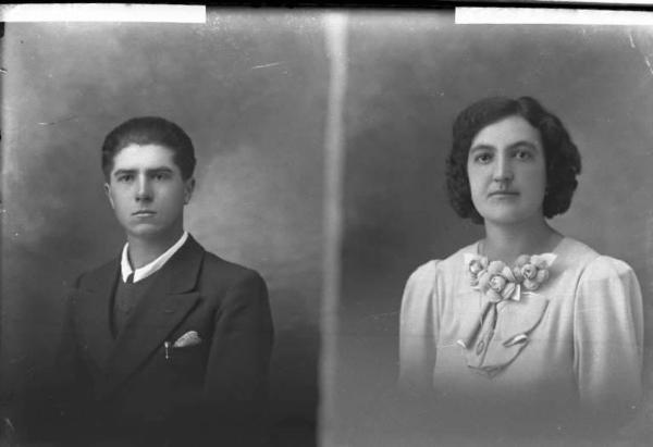Donna - ritratto - fototessera [committenza Maiocchi Lina] [a destra]
Uomo - ritratto - fototessera [committenza Toscani Ugo] [a sinistra]