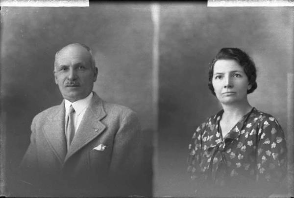 Donna - ritratto - fototessera [committenza Rainelli Amelia] [a destra]
Uomo - ritratto - fototessera [committenza Giorgi Giulio] [a sinistra]
