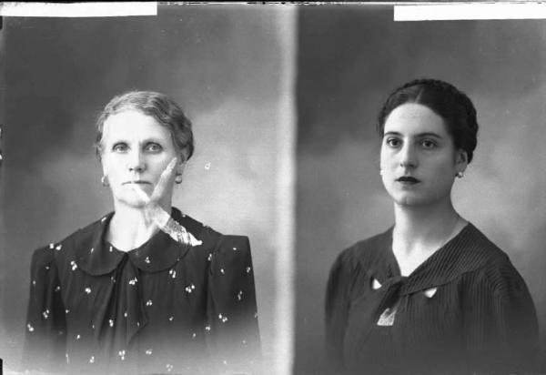 Donna - ritratto - fototessera [committenza Scabini Alba] [a destra]
Donna - ritratto - fototessera [committenza Berutti Luigi] [a sinistra]