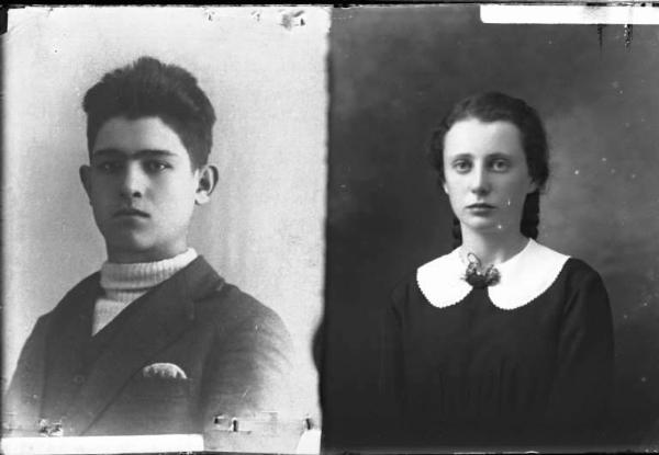 Donna - ritratto - fototessera [committenza Callegari Enrica e Bruna] [a destra]
Uomo - ritratto - fototessera [committenza Sparpaglione Ernesto] [a sinistra]