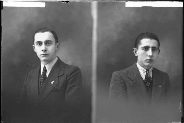 Uomo - ritratto - fototessera [committenza Istituto Tecnico Agrario, De Battista Luigi - Voghera] [a destra]
Uomo - ritratto - fototessera [committenza Istituto Tecnico Agrario, Cabrini Aldo - Voghera] [a sinistra]