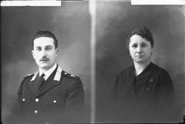 Donna - ritratto - fototessera [committenza Pelizza Maria - Pizzale] [a dx]
Uomo - ritratto - fototessera [committenza Morasco Tenente Francesco - Caserma Carabinieri - Voghera] [a sx]