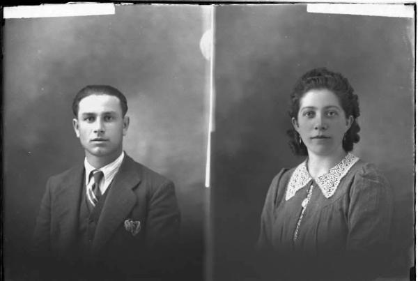Donna - ritratto - fototessera [committenza Rameri Giuseppina - Cervesina] [a destra]
Uomo - ritratto - fototessera [committenza Prati Agostino - Codevilla] [a sinistra]