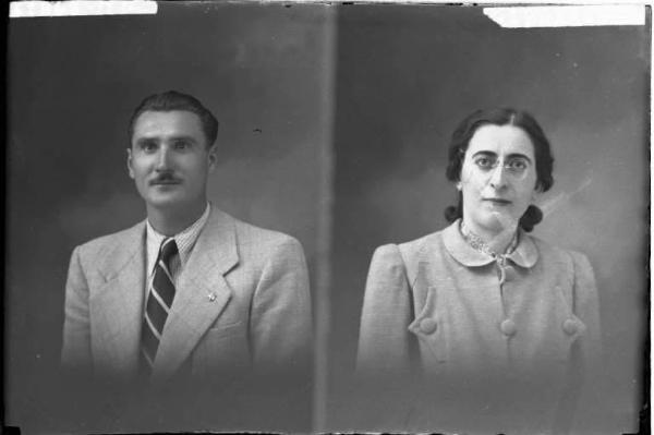 Donna - ritratto - fototessera [committenza Aduasio Antonetta - Voghera] [a destra]
Uomo - ritratto - fototessera [committenza Bellinzona Renzo - Oriolo] [a sinistra]