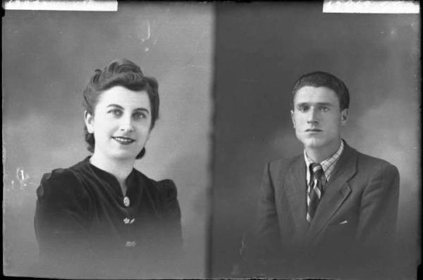 Uomo - ritratto - fototessera [committenza Ghiozzi Giuseppe - Romagnese] [a destra]
Donna - ritratto - fototessera [committenza Boriotti Luisa - Voghera] [a sinistra]