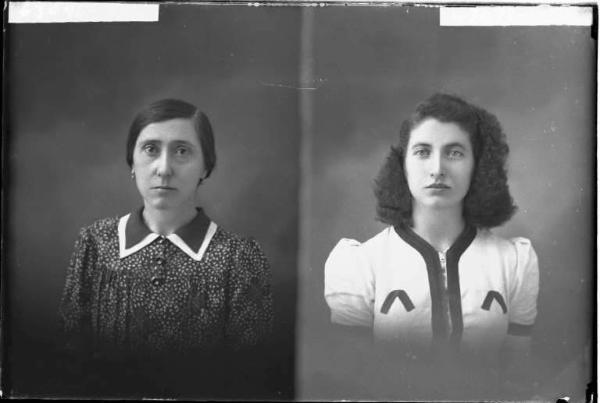 Donna - ritratto - fototessera [committenza Saviotti Maria Vittoria - S.Gaudenzio] [a destra]
Donna - ritratto - fototessera [committenza Luccardi Tilde - Voghera] [a sinistra]