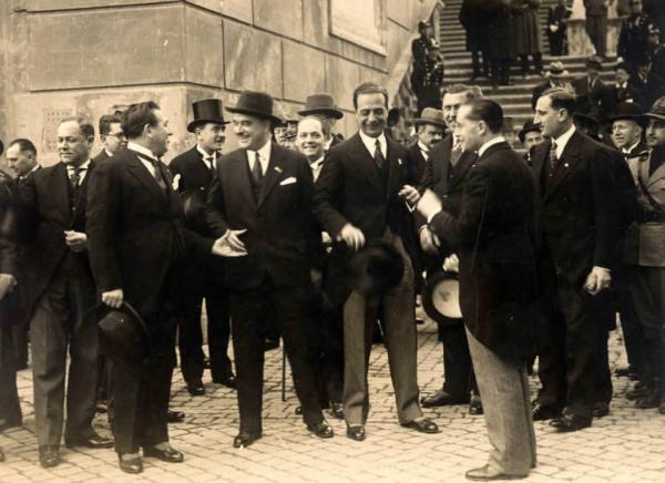 Giuseppe Bottai - Cerimonia di inaugurazione del Consiglio nazionale delle corporazioni - Uscita dal palazzo dei Conservatori