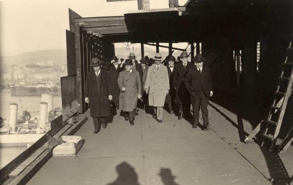 Giuseppe Bottai - Visita a Genova - Visita ai cantieri navali