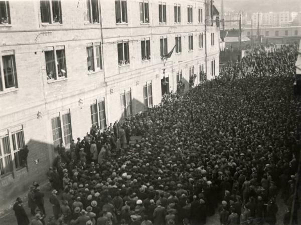 Giuseppe Bottai - Visita a Genova - Manifestazione pubblica