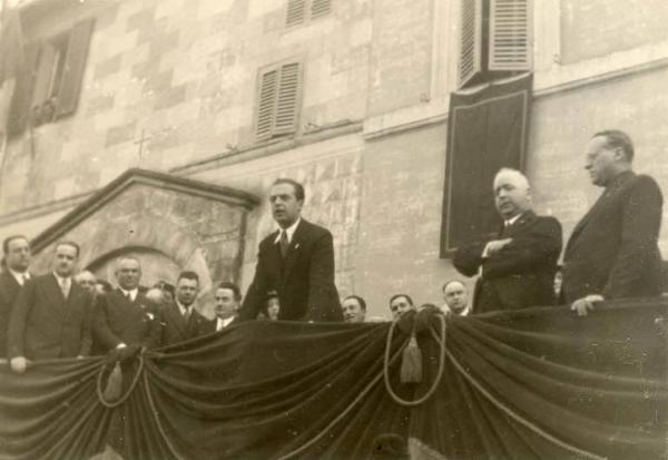 Giuseppe Bottai - Visita a Capranica - Comizio