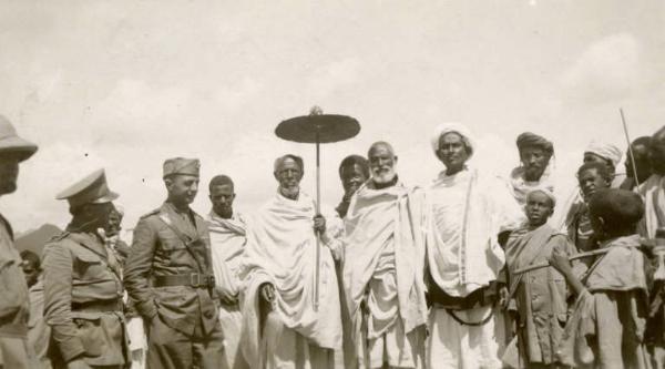 Giuseppe Bottai - Campagna di Etiopia - Incontro con personalità politiche di Medzbà