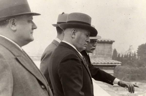 Giuseppe Bottai - Visita di Mussolini al Palatino