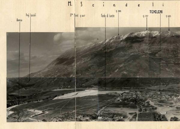 Guerra d'Albania - Veduta di Tepeleni e dei monti Scendèli e Golico