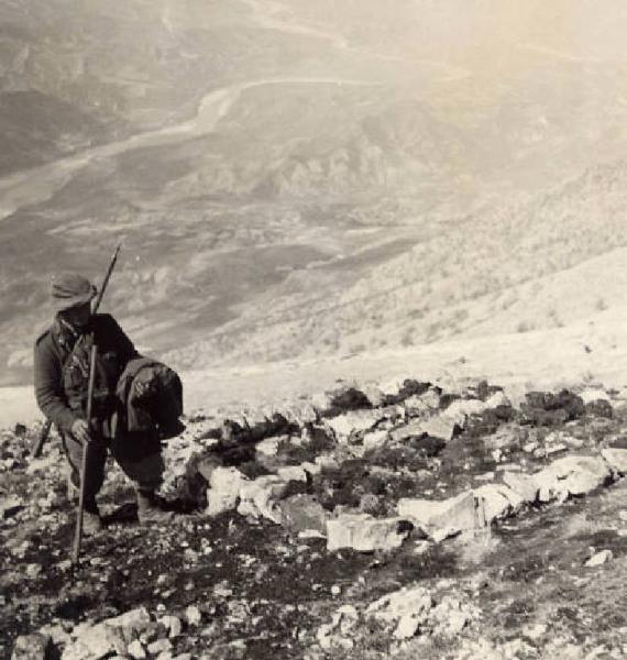 Guerra d'Albania - Fronte greco - Postazione della Divisione Julia sul monte Scendèli