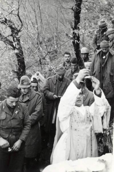 Guerra d'Albania - Fronte greco - Accampamento della Divisione Julia sul monte Scendèli - Santa Messa