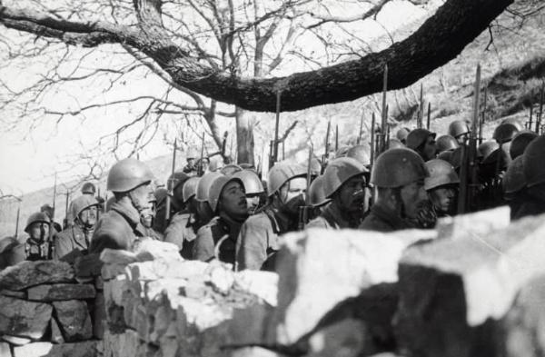 Guerra d'Albania - Fronte greco - Accampamento della Divisione Julia sul monte Scendèli - Santa Messa