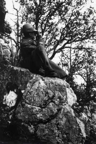 Giuseppe Bottai - Guerra d'Albania - Fronte greco - Postazione della Divisione Julia sul monte Scendèli