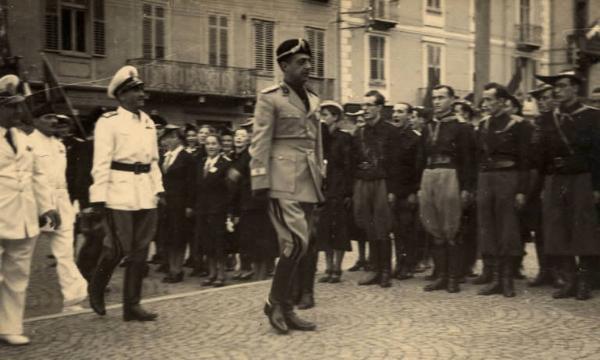 Giuseppe Bottai - Visita ad Aosta - Manifestazione di accoglienza