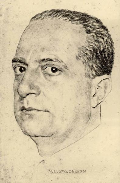 Giuseppe Bottai - Ritratto - Disegno di Augusto Orlandi