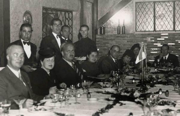 Giuseppe Bottai - Visita ad Atene - Pranzo della delegazione