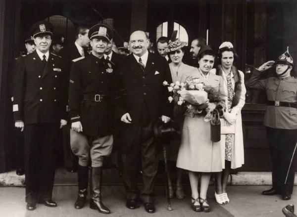 Giuseppe Bottai - Visita a Budapest - Accoglienza alla stazione