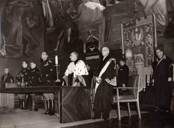 Giuseppe Bottai - Visita all'Università degli Studi di Roma - Discorso nell'aula Magna