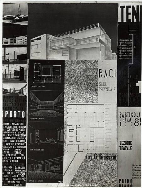 V Triennale - Mostra internazionale di architettura moderna - I° galleria dell'Italia - Progetti di edifici tipici - Sede provinciale del R.A.C.I. (Reale Automobile Club Italia) di Gabriele Giussani