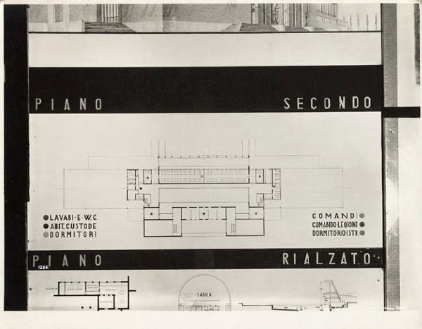 V Triennale - Mostra internazionale di architettura moderna - I° galleria dell'Italia - Progetti di edifici tipici - Edifici sociali - Casa dei balilla e delle piccole italiane di Cesare Scoccimarro