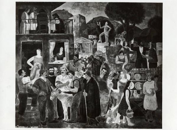 V Triennale - Pittura murale e scultura decorativa - Galleria delle pitture - Pittura murale "il mercato" di Alfio Paolo Graziani