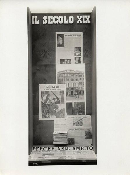 V Triennale - Mostre nel parco - Padiglione della stampa - Stampa italiana contemporanea - Vetrina de "il Secolo XIX"
