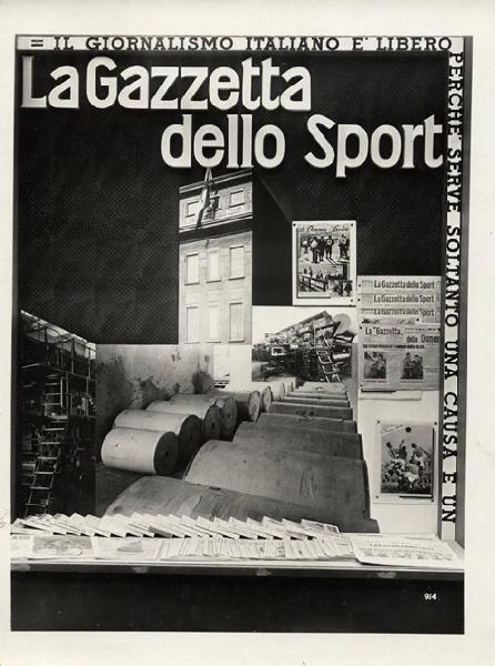 V Triennale - Mostre nel parco - Padiglione della stampa - Stampa italiana contemporanea - Vetrina de "La Gazzetta dello sport"