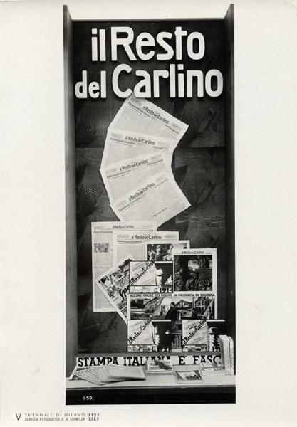 V Triennale - Mostre nel parco - Padiglione della stampa - Stampa italiana contemporanea - Vetrina de "Il Resto del Carlino"